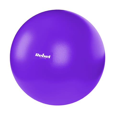 ⁨Mini piłka gimnastyczna do pilates rehabilitacyjna 25cm z pompką ręczną, kolor fioletowy, REBEL ACTIVE⁩ w sklepie Wasserman.eu