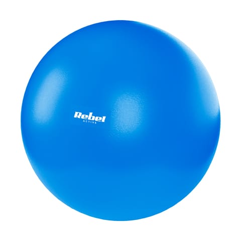 ⁨Mini piłka gimnastyczna do pilates rehabilitacyjna 25cm z pompką ręczną, kolor niebieski , REBEL ACTIVE⁩ w sklepie Wasserman.eu