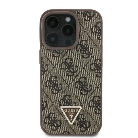 ⁨Guess GUHCP16LP4TDSCPW iPhone 16 Pro 6.3" brązowy/brown hardcase Leather Metal Logo Strass Crossbody⁩ w sklepie Wasserman.eu