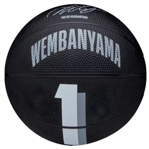 ⁨Piłka Wilson NBA Player Icon Victor Wembanyama Mini Ball (kolor Czarny, rozmiar 3)⁩ w sklepie Wasserman.eu