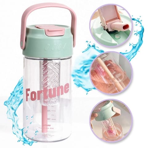 ⁨Butelka na wodę z koszyczkiem i słomką 800 ML Fortune BD35⁩ w sklepie Wasserman.eu