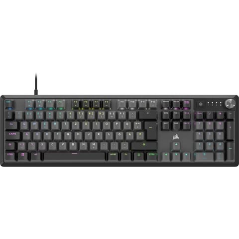 ⁨Corsair K70 CORE RGB klawiatura Gaming USB QWERTY Niemiecki Szary⁩ w sklepie Wasserman.eu