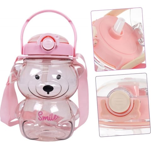 ⁨Butelka na wodę z uchwytem SWEET BEAR PINK 1000 ML BD27⁩ w sklepie Wasserman.eu