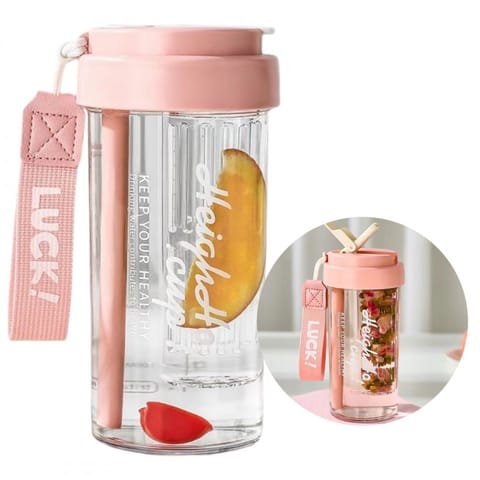 Butelka na wodę z koszyczkiem i słomką 600 ML Simple BD32R w sklepie Wasserman.eu