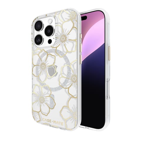 ⁨Case-Mate Floral Gems MagSafe - Etui iPhone 16 Pro (Gold)⁩ w sklepie Wasserman.eu