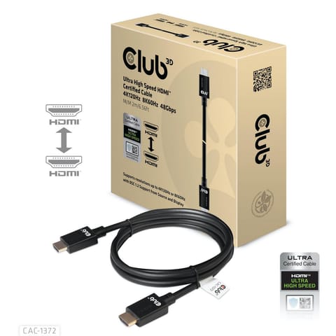 ⁨CLUB3D Ultra High Speed HDMI 4K120Hz, 8K60Hz Certified Cable 48Gbps M/M 2 m / 6.56 ft⁩ at Wasserman.eu