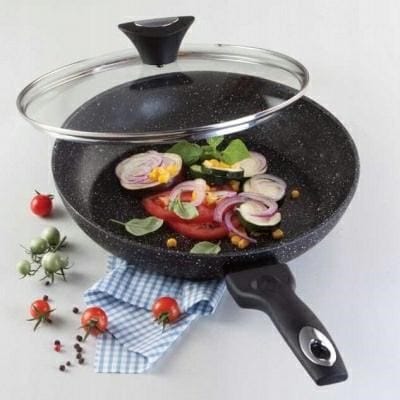 ⁨TIROSS PATELNIA MARMUR Z POKRYWKĄ 28cm TS-1256P⁩ w sklepie Wasserman.eu