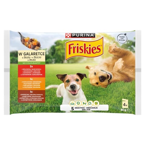 ⁨PURINA FRISKIES ADULT Wołowina,Kurczak,Jagnię 4x85g⁩ w sklepie Wasserman.eu