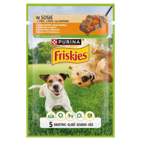 ⁨PURINA Friskies Chicken with carrot in sauce - wet dog food - 85g⁩ at Wasserman.eu