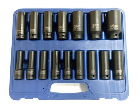 ⁨IMPACT SOCKET SET 1/2" 16pcs. /SILVER⁩ at Wasserman.eu