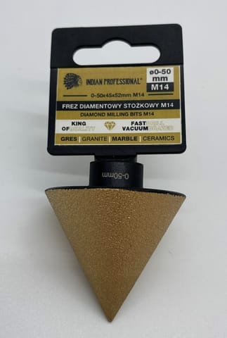 ⁨FREZ DIAMENTOWY STOŻKOWY M14  2-48mm /INDIAN PROFESSIONAL⁩ w sklepie Wasserman.eu