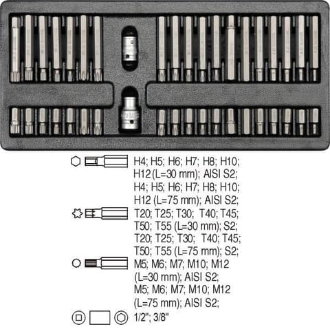 ⁨DRAWER INSERT SCREWDRIVER TIPS (BITS) 40 PARTS⁩ at Wasserman.eu