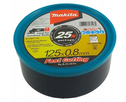 ⁨MAKITA TARCZA DO CIĘCIA METALU 125mm x 0,8mm x 22,23mm /25szt.⁩ w sklepie Wasserman.eu