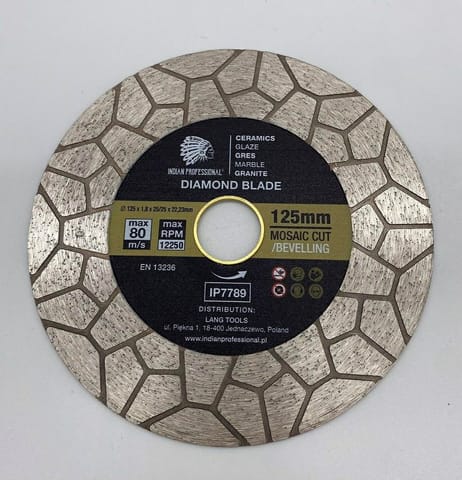 ⁨DIAMOND BLADE 125mm x 2.0mm x 22.2mm MOSAIC CUT /INDIAN PROFESSIONAL⁩ at Wasserman.eu