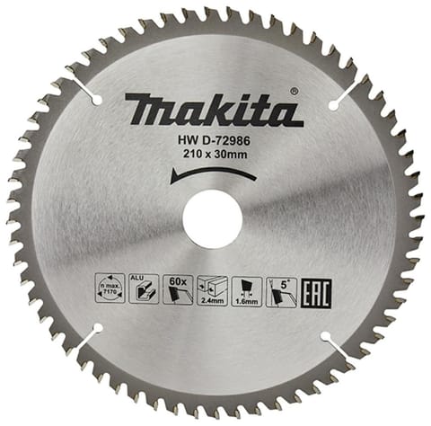 ⁨MAKITA CIRCULAR SAW BLADE FOR ALUMINIUM 210x30x60z ECONOMY⁩ at Wasserman.eu
