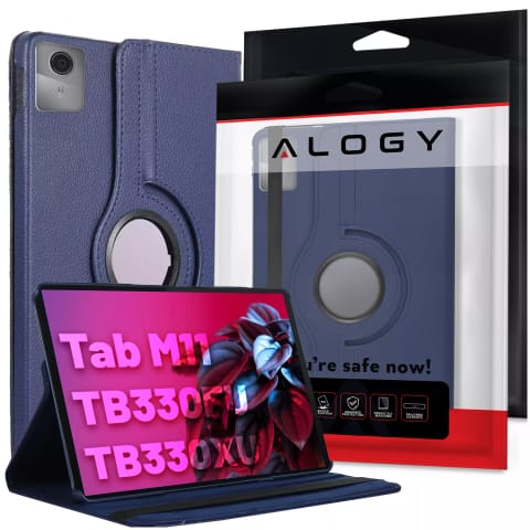 ⁨Etui 360 do Lenovo Tab M11 10.95" TB330FU / TB330XU / TB331FC obrotowe pokrowiec obudowa z klapką na tablet Case Alogy Granatowe⁩ w sklepie Wasserman.eu