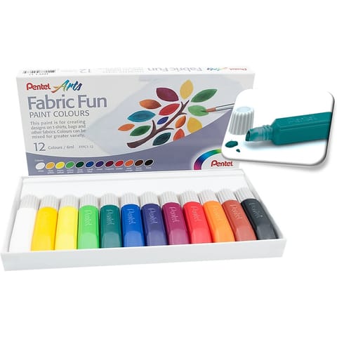 ⁨Farby do tkanin Pentel Fabric Fan 12 kolorów⁩ w sklepie Wasserman.eu