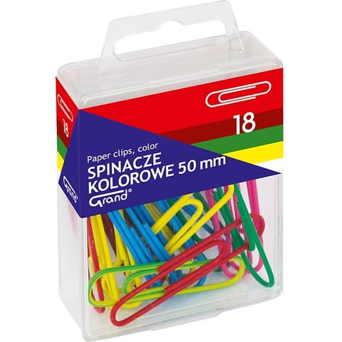 Spinacze biurowe Grand 50mm okrągłe kolorowe (18) w sklepie Wasserman.eu