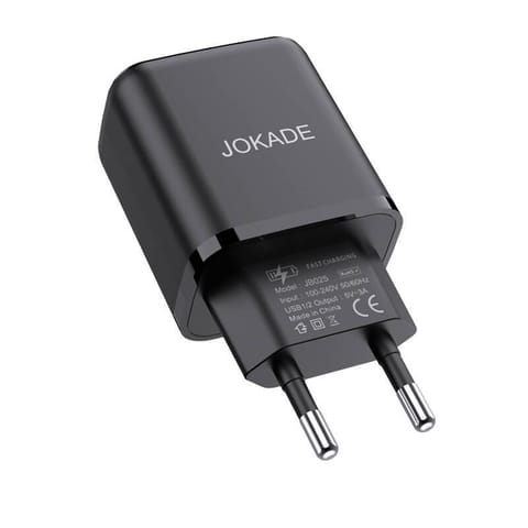 ⁨Ładowarka Sieciowa 5V/3A (2x USB) Jokade Tongshun Dual Port Smart EU Charger (JB025) czarna⁩ w sklepie Wasserman.eu