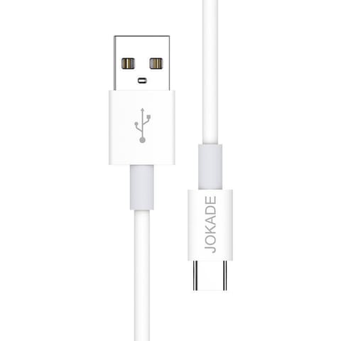 ⁨Kabel 1m (USB - USB-C) Ładowanie i Transfer Danych Jokade Smart Charging Qingya (JA016) biały⁩ w sklepie Wasserman.eu