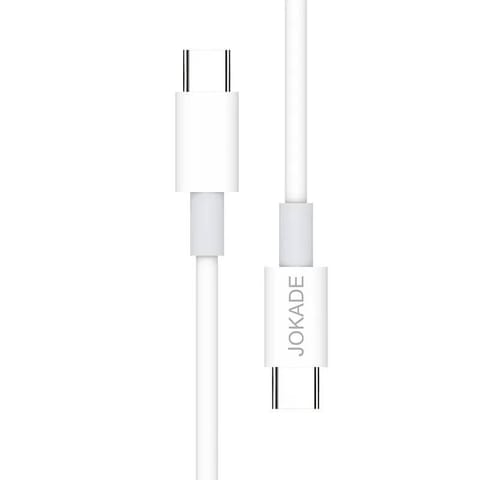 ⁨Kabel 1m PD60W (USB-C - USB-C) Ładowanie i Transfer Danych Jokade Qingya (JA016) biały⁩ w sklepie Wasserman.eu