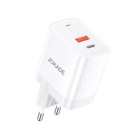 ⁨Ładowarka Sieciowa PD30W + QC3.0 (1x USB-C, 1x USB) Jokade Guangfeng (JB081) biała⁩ w sklepie Wasserman.eu