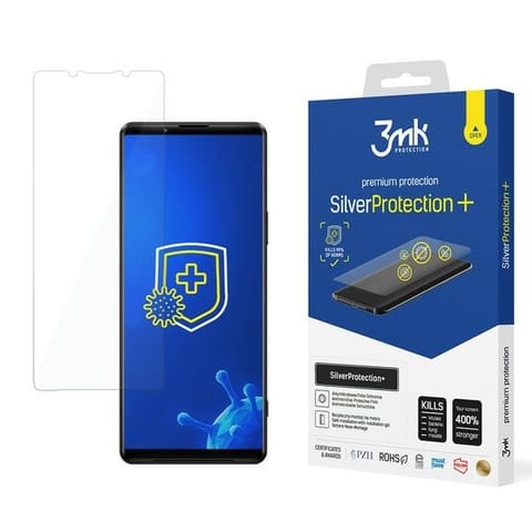 ⁨3MK Silver Protect+ Sony Xperia 1 III 5G Folia Antymikrobowa montowana na mokro⁩ w sklepie Wasserman.eu