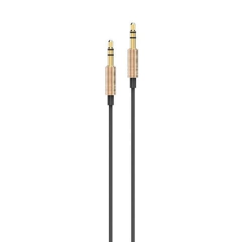 ⁨AWEI kabel AUX-001 jack 3,5 - jack 3,5 złoty/gold⁩ w sklepie Wasserman.eu