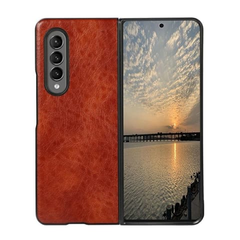 ⁨Beline Leather Case Samsung Z Fold 3 brown/brown⁩ at Wasserman.eu