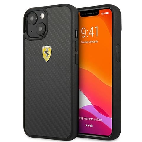 ⁨Ferrari FEHCP13SFCABK iPhone 13 mini 5.4" black/black hardcase On Track Real Carbon⁩ at Wasserman.eu