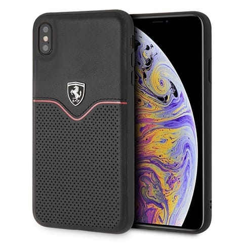 ⁨Ferrari Hardcase FEOVEHCI65BK iPhone Xs Max black/czarny Off Track Victory⁩ w sklepie Wasserman.eu