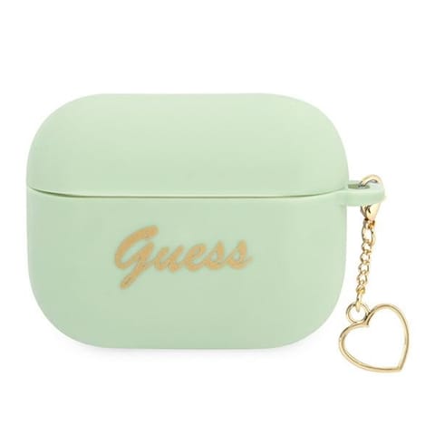 ⁨Guess GUAPLSCHSN AirPods Pro cover green/green Silicone Charm Heart Collection⁩ at Wasserman.eu