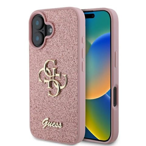 ⁨Guess GUHCP16MHG4SGP iPhone 16 Plus 6.7" różówy/pink hardcase Fixed Glitter Big 4G⁩ w sklepie Wasserman.eu