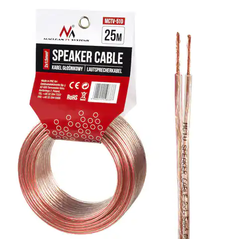 ⁨Speaker cable 25m MCTV-510 2x1.5mm2⁩ at Wasserman.eu