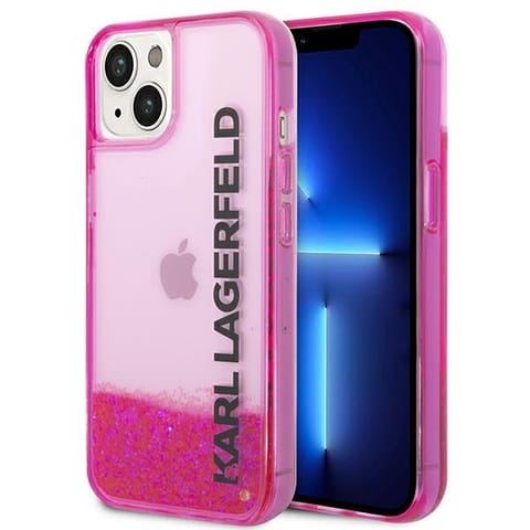 ⁨Karl Lagerfeld KLHCP14SLCKVF iPhone 14 / 15 / 13 6,1" różowy/pink hardcase Liquid Glitter Elong⁩ w sklepie Wasserman.eu