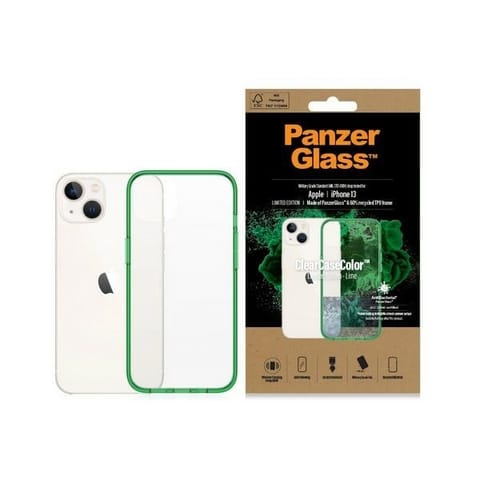 ⁨PanzerGlass ClearCase iPhone 13 / 14 /15 6,1" Antibacterial Military grade Lime 0334⁩ w sklepie Wasserman.eu
