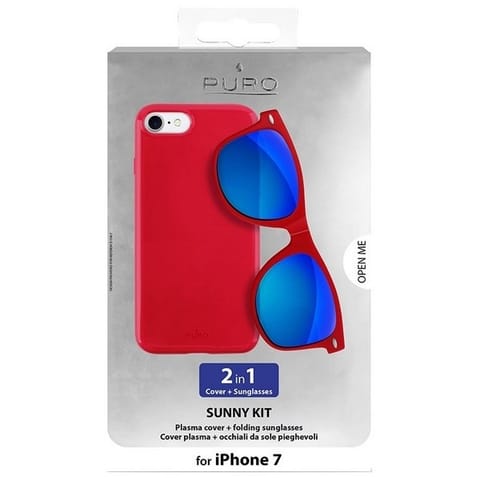 ⁨Puro Sunny Kit case iPhone 7/8 + glasses SE 2020 / SE 2022 red/red IPC747SUNNYKIT1RED⁩ at Wasserman.eu