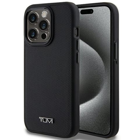 ⁨Tumi TUHMP15LRBAK iPhone 15 Pro 6.1"czarny/black hardcase Leather Balistic Pattern MagSafe⁩ w sklepie Wasserman.eu