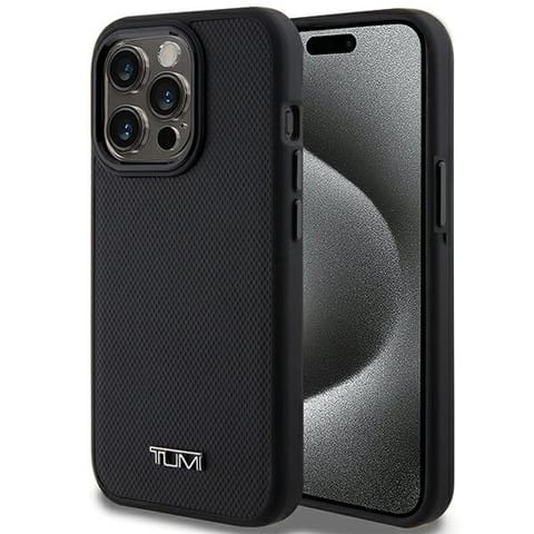 ⁨Tumi TUHMP15LRBAK iPhone 15 Pro 6.1" czarny/black hardcase Leather Balistic Pattern MagSafe⁩ w sklepie Wasserman.eu