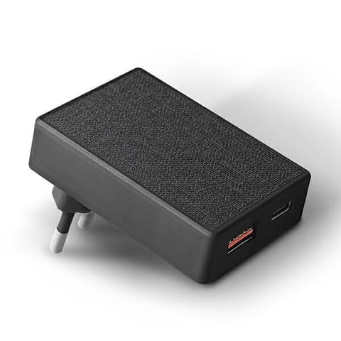 ⁨UNIQ Ład. siec. Votre Slim Duo 20W USB-C + USB-A czarny/charcoal black⁩ w sklepie Wasserman.eu
