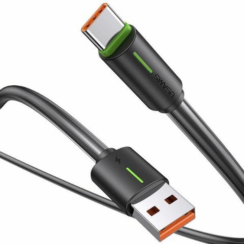 ⁨USAMS Kabel USB-C 3A YU Series 1m USB-C/USB-A czarny/black SJ732USB01 (US-SJ732 )⁩ w sklepie Wasserman.eu