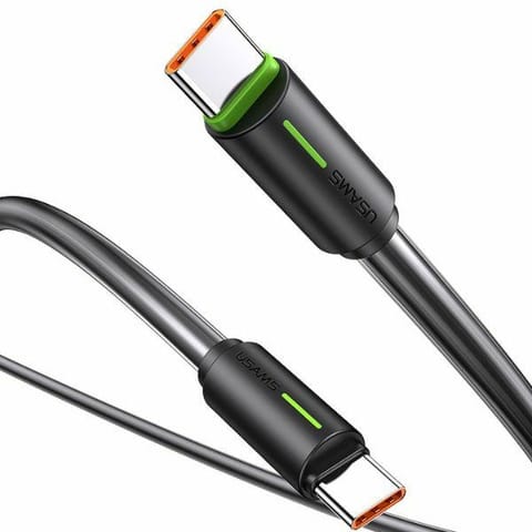 ⁨USAMS Kabel USB-C/USB-C 1m SJ73460W czarny/black  YU Series SJ734USB01 (US-SJ734)⁩ w sklepie Wasserman.eu