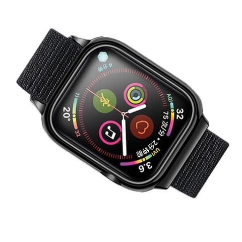 ⁨USAMS Pasek z etui Apple Watch 4/5/6/7/SE 44/45mm. czarny/black ZB74IW1 (US-ZB074)⁩ w sklepie Wasserman.eu