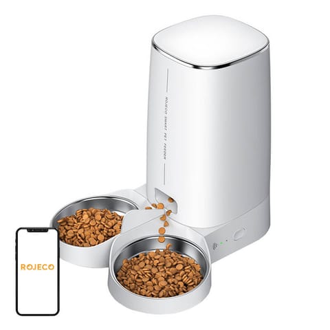 ⁨Inteligentny dozownik karmy Rojeco 4L Automatic Pet Feeder WiFi Version with Double Bowl⁩ w sklepie Wasserman.eu