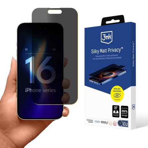 Matowa Folia Ochronna IPHONE 16 PLUS 3MK Silky Matt Privacy w sklepie Wasserman.eu