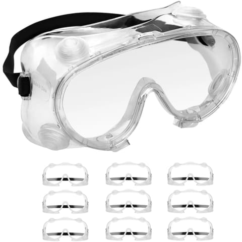 Gogle okulary ochronne BHP przeciwpyłowe - zestaw 10 szt. w sklepie Wasserman.eu
