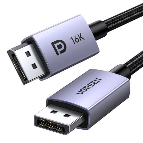 ⁨Kabel przewód DisplayPort 2.1 16K 3D Vision w oplocie 2m szary⁩ w sklepie Wasserman.eu