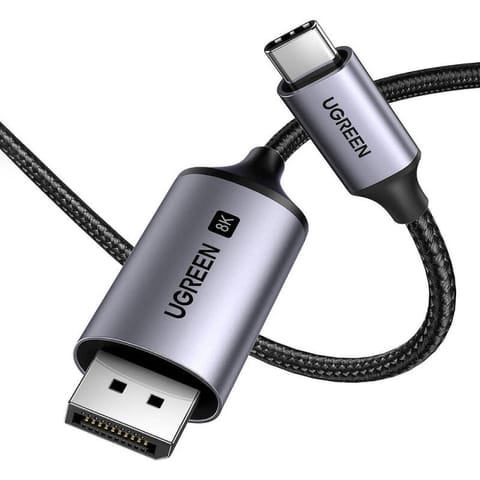 ⁨Kabel przewód audio video USB-C - DisplayPort 8K HDR HDCP2.3 eARC 2m szary⁩ w sklepie Wasserman.eu