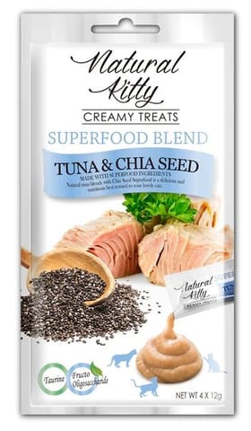 ⁨NATURAL KITTY Superfood Blend Tuna with chia seed - cat treats -  4 x 12g⁩ at Wasserman.eu