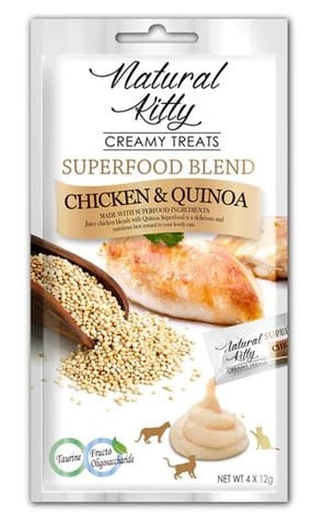 ⁨NATURAL KITTY Superfood Blend Chicken with quinoa - cat treats -  4 x 12g⁩ at Wasserman.eu